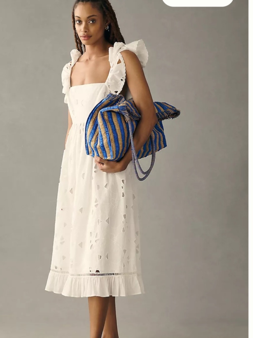 Anthropologie Forever That Girl Tie-Back Ruffled Eyelet Dress NWT - Picture 2 of 8